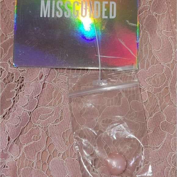 Missguided Petite Cut Out Lace Body Con Dress Pink Size 4 - Picture 4 of 6